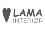 Lama logo hvit bunn med sort skrift