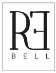 Rebell logo sort skrift med hvit bunn